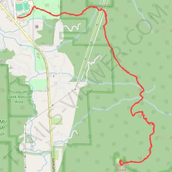 Poo-Poo Point Trail in West Tiger Mountain Natural Resources Conservation Area trail, distance, elevation, map, profile, GPS track