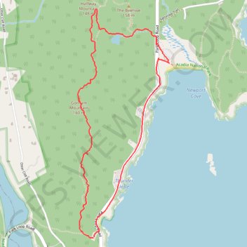 Gorham Mountain Loop via Kief Pound and Ocean Path in Acadia National Park trail, distance, elevation, map, profile, GPS track