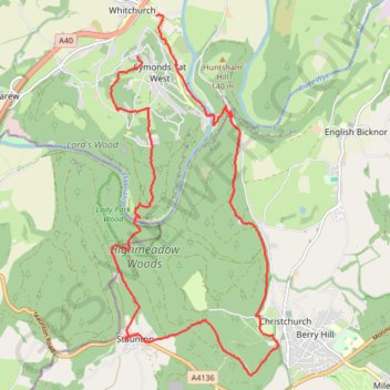 Highmeadow Woods loop from Whitchurch trail, distance, elevation, map, profile, GPS track