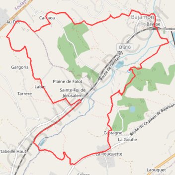 Bajamont, le circuit des fontaines et lavoirs trail, distance, elevation, map, profile, GPS track