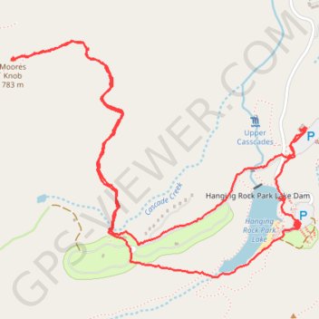 Hanging Rock - Moores Knob trail, distance, elevation, map, profile, GPS track