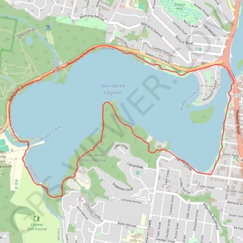 Narrabeen Lagoon trail, distance, elevation, map, profile, GPS track