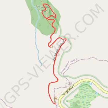 Tuolumne Grove Loop trail, distance, elevation, map, profile, GPS track