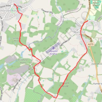 Walk - Danehill, Horsted Keynes trail, distance, elevation, map, profile, GPS track
