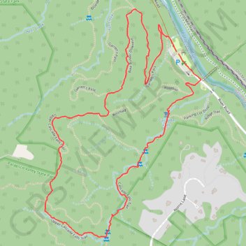 Cascade Falls Loop Trail in Patapsco Valley State Park trail, distance, elevation, map, profile, GPS track