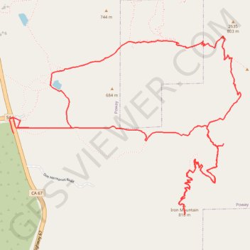 Iron Mountain Loop trail, distance, elevation, map, profile, GPS track
