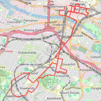 Critical Mass Glasgow trail, distance, elevation, map, profile, GPS track