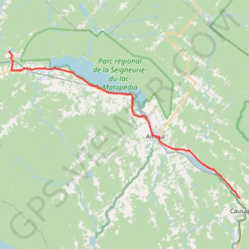 Sayabec - Causapscal trail, distance, elevation, map, profile, GPS track