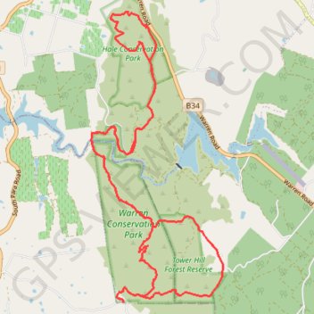 Hale Conservation Park - Warren Conservation Park trail, distance, elevation, map, profile, GPS track