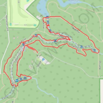 Bluff Trail and Canyon Trail Loop in Matthiessen State Park trail, distance, elevation, map, profile, GPS track