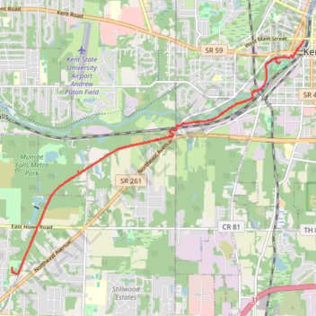 Lions Club Park to Franklin Mills Riveredge Park via Freedom Trail and Portage Hike & Bike Trail trail, distance, elevation, map, profile, GPS track