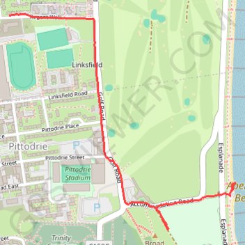 Aberdeen Beach trail, distance, elevation, map, profile, GPS track