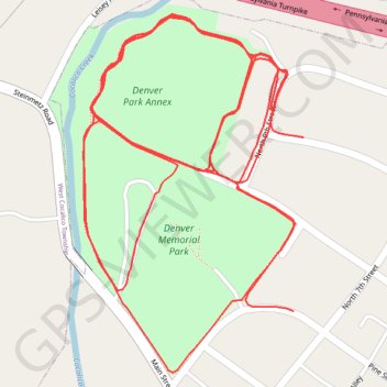 Denver park in Denver, Pennsylvania trail, distance, elevation, map, profile, GPS track
