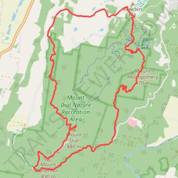 Dial Range Loop (Alt via Ferndene) Mount Montgomery, Gnomon, and Dial trail, distance, elevation, map, profile, GPS track