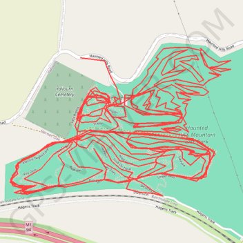 Every trail at Haunted Hills trail, distance, elevation, map, profile, GPS track