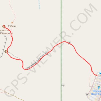 Horseshoe Bend Viewpoint trail, distance, elevation, map, profile, GPS track