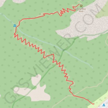Columbia Rock trail, distance, elevation, map, profile, GPS track