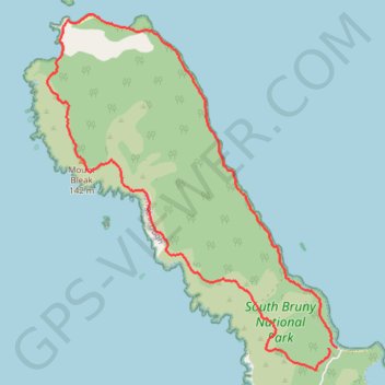 Labillardiere Penninsula Circuit - South Bruny National Park trail, distance, elevation, map, profile, GPS track