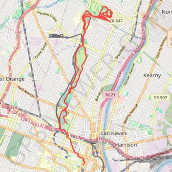 Newark - Belleville trail, distance, elevation, map, profile, GPS track
