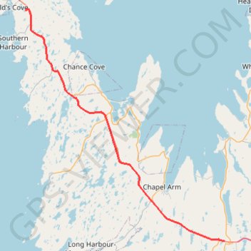 Arnold's Cove - Whitbourne trail, distance, elevation, map, profile, GPS track