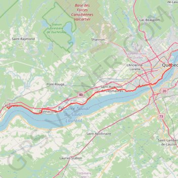 Portneuf - Québec trail, distance, elevation, map, profile, GPS track