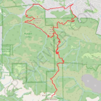 Black Mountain Loop (Rancho San Antonio Open Space Preserve) trail, distance, elevation, map, profile, GPS track