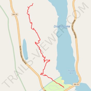 Thunder Knob Trail in Ross Lake National Recreation Area trail, distance, elevation, map, profile, GPS track