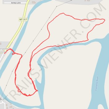 Flathead River Access trail, distance, elevation, map, profile, GPS track