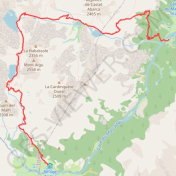 Day 3 Harder variant back to Pt Espagne via Embarrat Lakes trail, distance, elevation, map, profile, GPS track