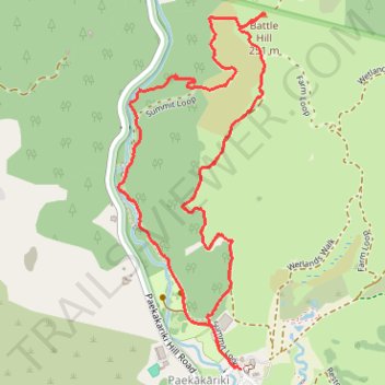 Battle Hill short loop walk trail, distance, elevation, map, profile, GPS track