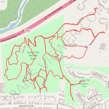 Tandy Hills Trails trail, distance, elevation, map, profile, GPS track