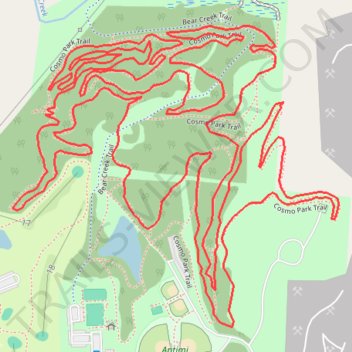 Rhett's Run MTB Trail in Cosmo Park trail, distance, elevation, map, profile, GPS track