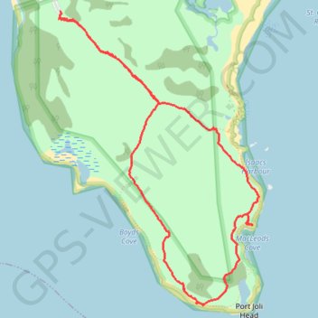 Port Joli Head Loop trail, distance, elevation, map, profile, GPS track