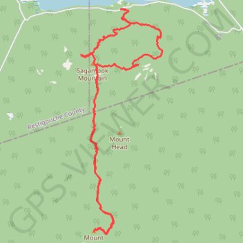 Sagamook Mountain - Mount Carleton trail, distance, elevation, map, profile, GPS track