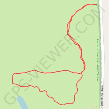 Pembroke Savanna Nature Preserve trail, distance, elevation, map, profile, GPS track