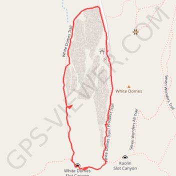 White Domes Loop trail, distance, elevation, map, profile, GPS track