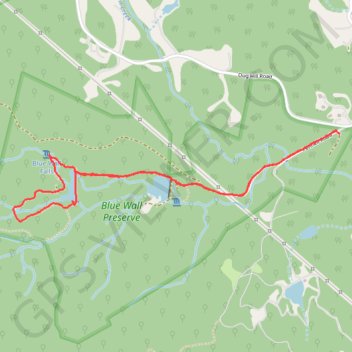 Twin Ponds via Palmetto Trail - Blue Wall Passage and Waterfall Trail in Blue Wall Preserve trail, distance, elevation, map, profile, GPS track