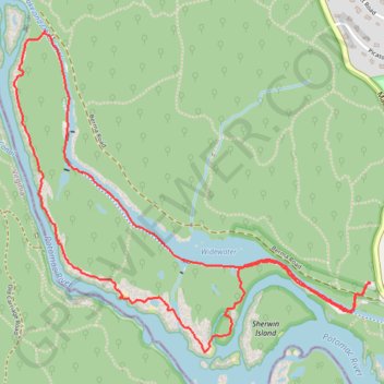 Bear Island Loop via Chesapeake and Ohio Canal Trail and Billy Goat Trail Section A trail, distance, elevation, map, profile, GPS track