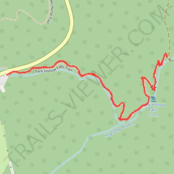 Dark Hollow Falls Trail in Shenandoah National Park trail, distance, elevation, map, profile, GPS track