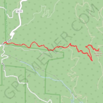 Green Mountain trail, distance, elevation, map, profile, GPS track