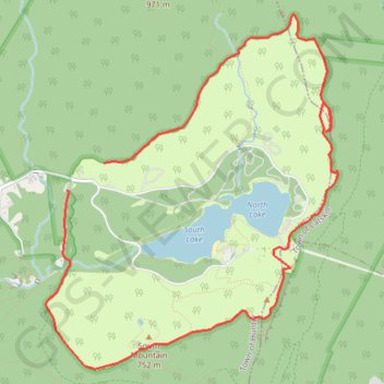 North Mountain, North Lake, South Mountain and South Lake Loop trail, distance, elevation, map, profile, GPS track