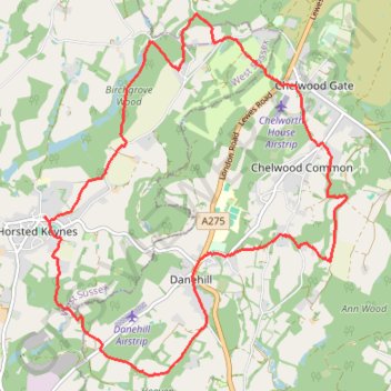 Walk - Danehill, Chelwood Gate, Birchgrove, Horsted Keynes trail, distance, elevation, map, profile, GPS track