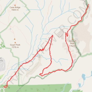 Old Commonwealth Trail to Kendall Katwalk trail, distance, elevation, map, profile, GPS track