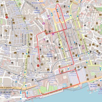 01_BaixaChiado trail, distance, elevation, map, profile, GPS track