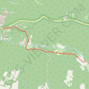 Hike back from Lyell fork of Tuolumne River along PCT trail, distance, elevation, map, profile, GPS track