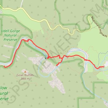 Malibu Creek trail, distance, elevation, map, profile, GPS track