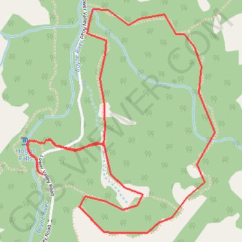 Hoggs Falls trail, distance, elevation, map, profile, GPS track