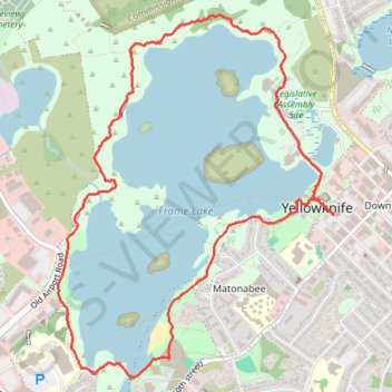 Yellowknife - Frame Lake trail, distance, elevation, map, profile, GPS track