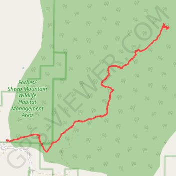 Sheep Mountain trail, distance, elevation, map, profile, GPS track