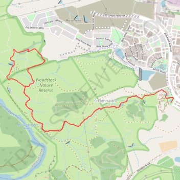 Woodstock Nature Reserve trail, distance, elevation, map, profile, GPS track